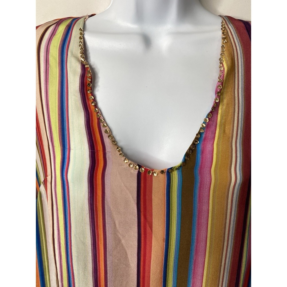 Tanvi  Kedia Womens 100% Silk Dress Size 4 Wedding Guest Coastal Rich Mom Scandi - Picture 2 of 8